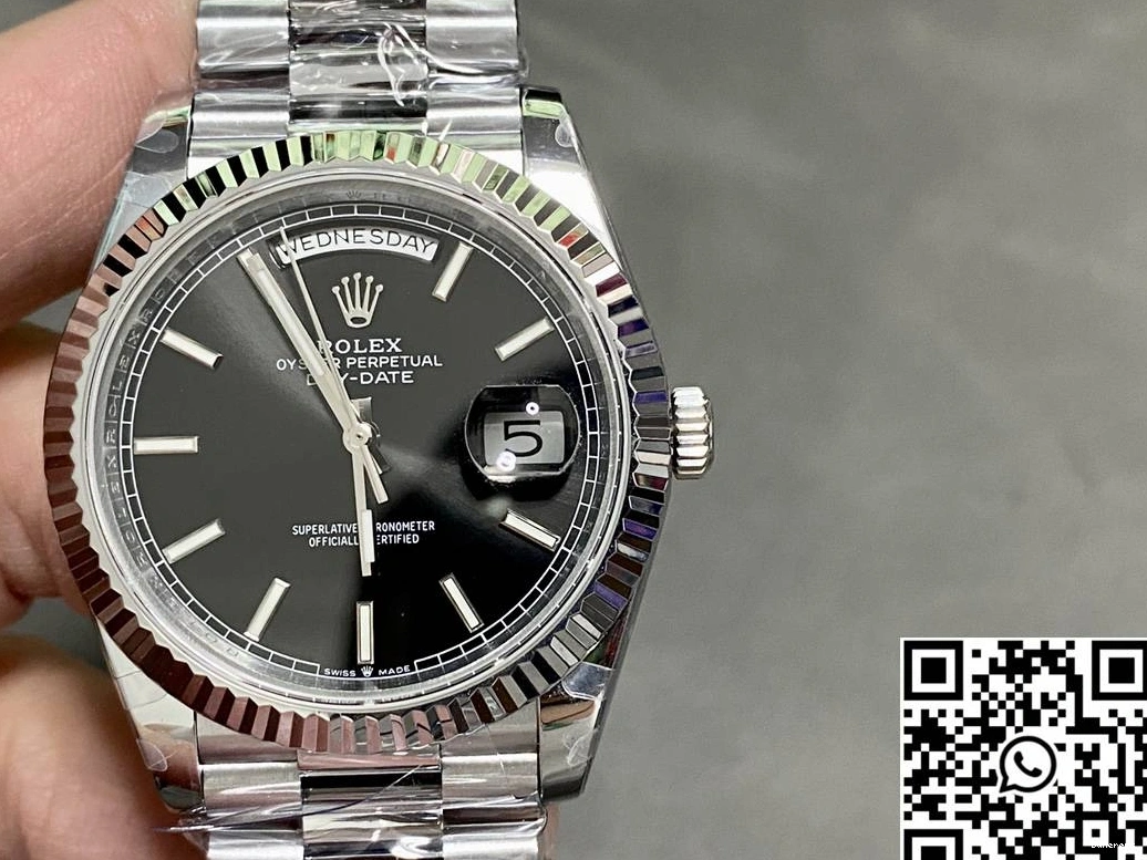 QF v5 Day Date Tungsten Dial Steel Factory Black Rolex M228239-0004 0323